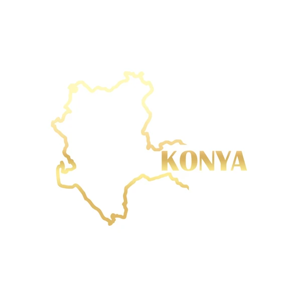 Konya Harita Araba Sticker 17x17 Cm Gold ürün görseli 1
