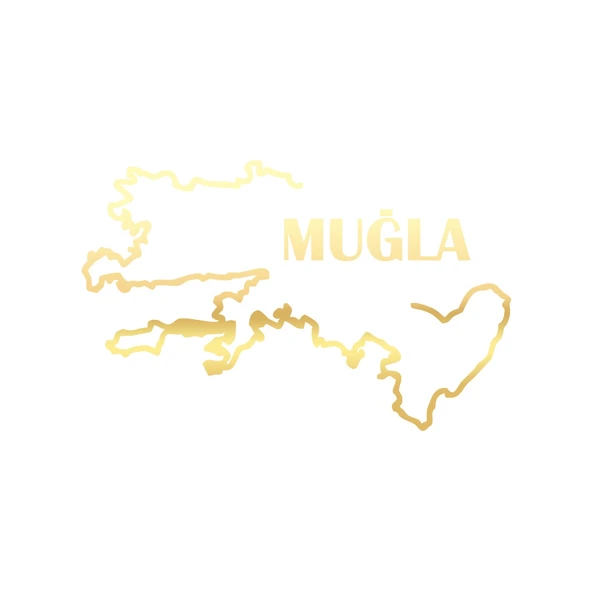 Muğla Harita Araba Sticker 17x17 Cm Gold ürün görseli 1