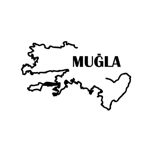 Muğla Harita Araba Sticker 17x17 Cm Siyah ürün görseli 1