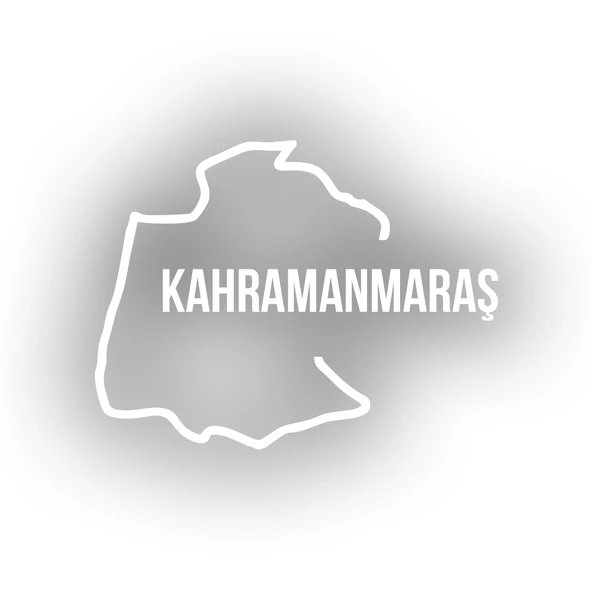 Kahramanmaraş Harita Araba Sticker 17x17 Cm Beyaz ürün görseli 1