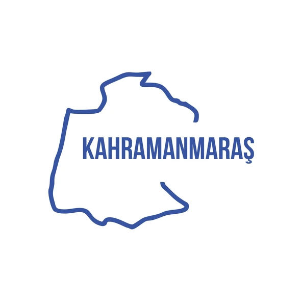 Kahramanmaraş Harita Araba Sticker 17x17 Cm Mavi ürün görseli 1