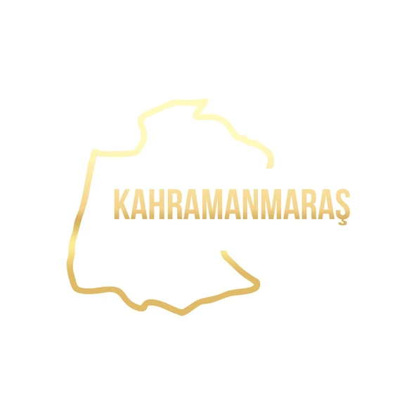 Kahramanmaraş Harita Araba Sticker 17x17 Cm Gold ürün görseli 1