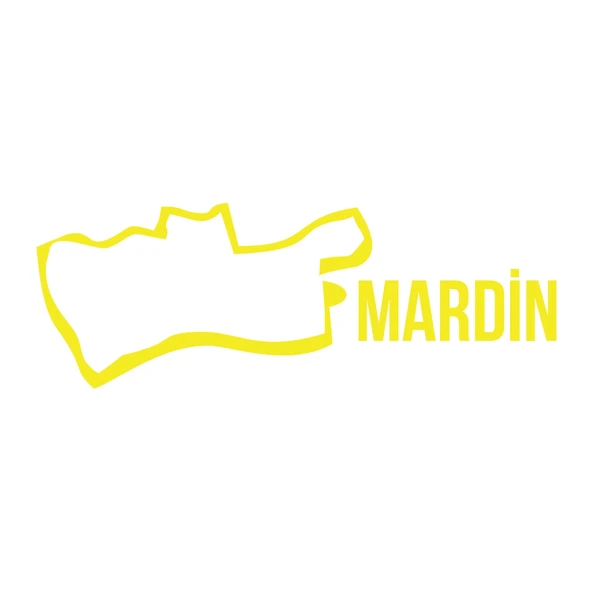 Mardin Harita Araba Sticker 17x17 Cm Sarı ürün görseli 1