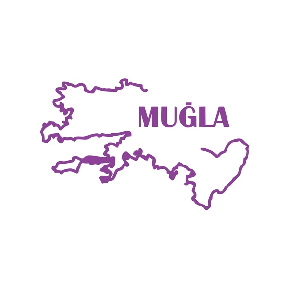 Muğla Harita Araba Sticker 17x17 Cm Mor ürün görseli 1