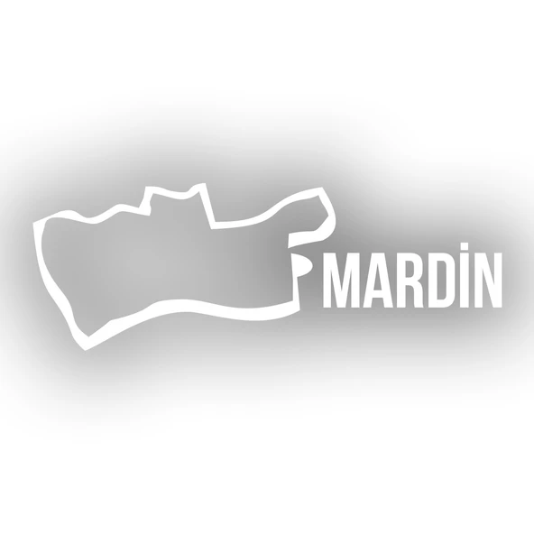 Mardin Harita Araba Sticker 17x17 Cm Beyaz ürün görseli 1