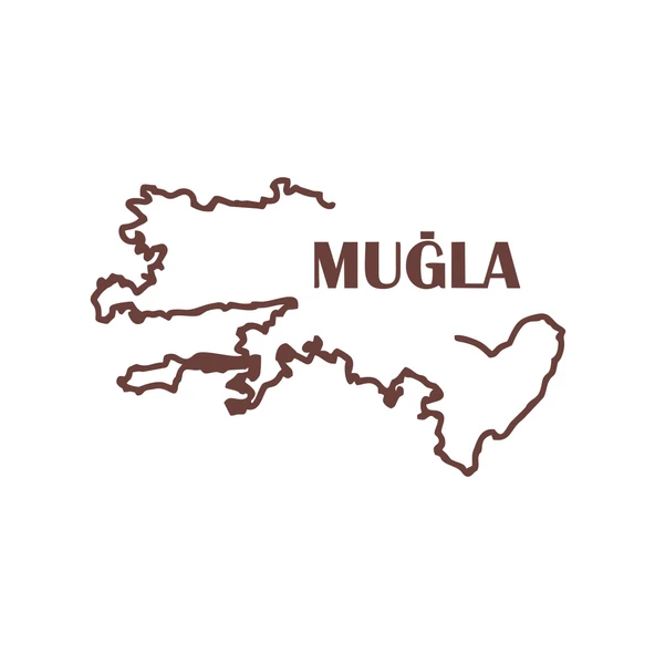Muğla Harita Araba Sticker 17x17 Cm Kahverengi ürün görseli 1