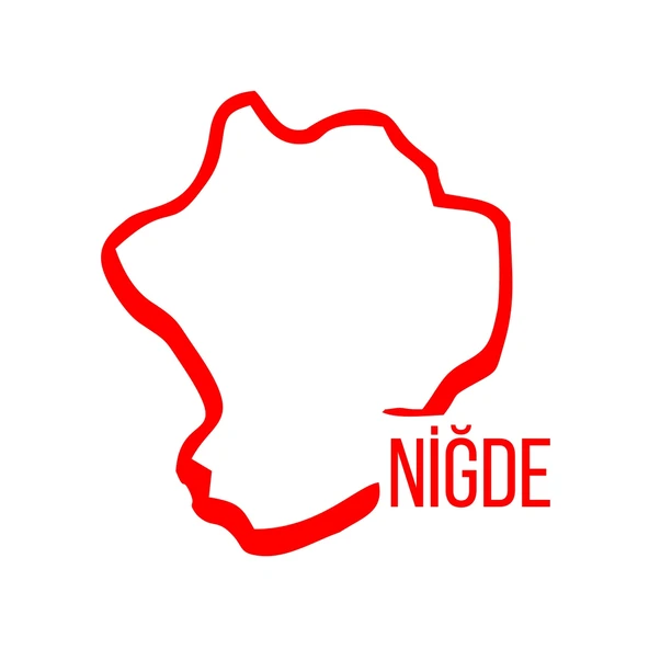 Niğde Harita Araba Sticker 17x17 Cm Kırmızı ürün görseli 1