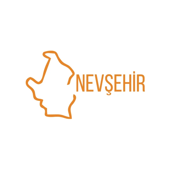 Nevşehir Harita Araba Sticker 17x17 Cm Turuncu ürün görseli 1