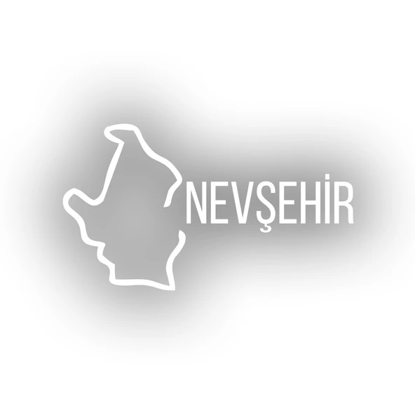 Nevşehir Harita Araba Sticker 17x17 Cm Beyaz ürün görseli 1