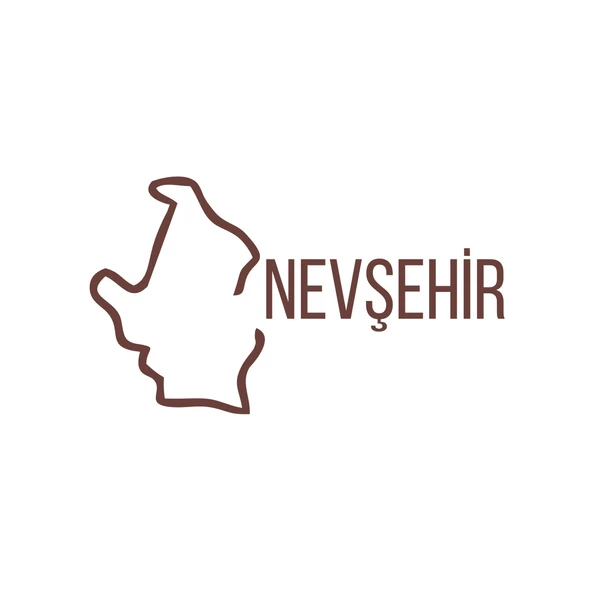 Nevşehir Harita Araba Sticker 17x17 Cm Kahverengi ürün görseli 1