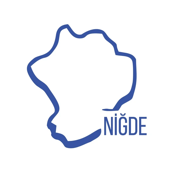 Niğde Harita Araba Sticker 17x17 Cm Mavi ürün görseli 1