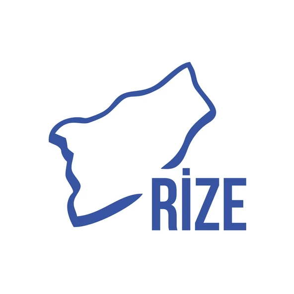 Rize Harita Araba Sticker 17x17 Cm Mavi ürün görseli 1