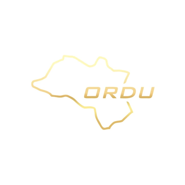 Ordu Harita Araba Sticker 17x17 Cm Gold ürün görseli 1