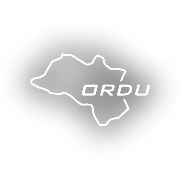 Ordu Harita Araba Sticker 17x17 Cm Beyaz ürün görseli 1