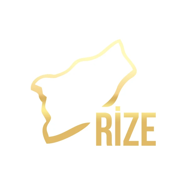 Rize Harita Araba Sticker 17x17 Cm Gold ürün görseli 1