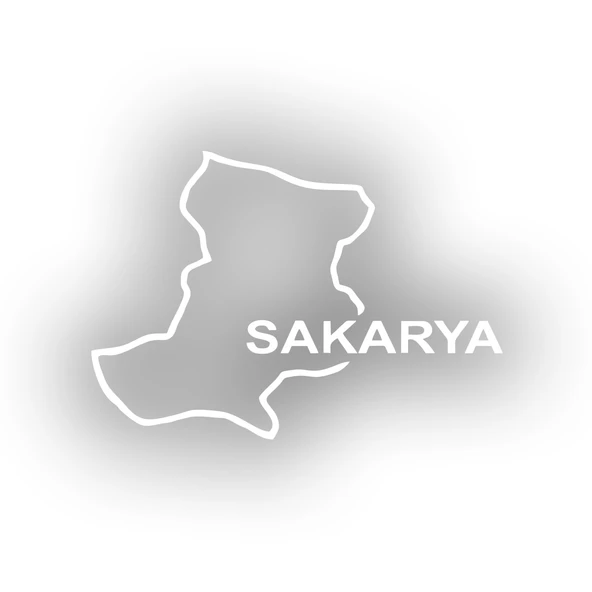 Sakarya Harita Araba Sticker 17x17 Cm Beyaz ürün görseli 1