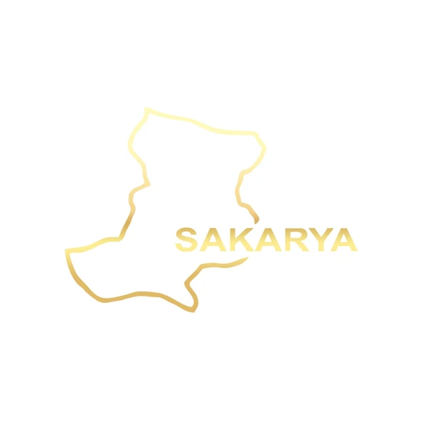 Sakarya Harita Araba Sticker 17x17 Cm Gold ürün görseli 1