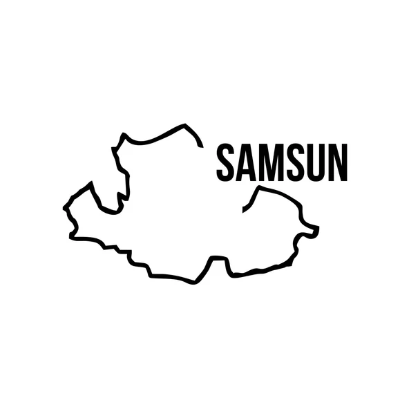 Samsun Harita Araba Sticker 17x17 Cm Siyah ürün görseli 1