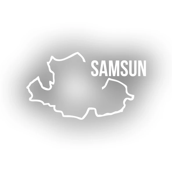 Samsun Harita Araba Sticker 17x17 Cm Beyaz ürün görseli 1