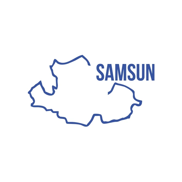 Samsun Harita Araba Sticker 17x17 Cm Mavi ürün görseli 1