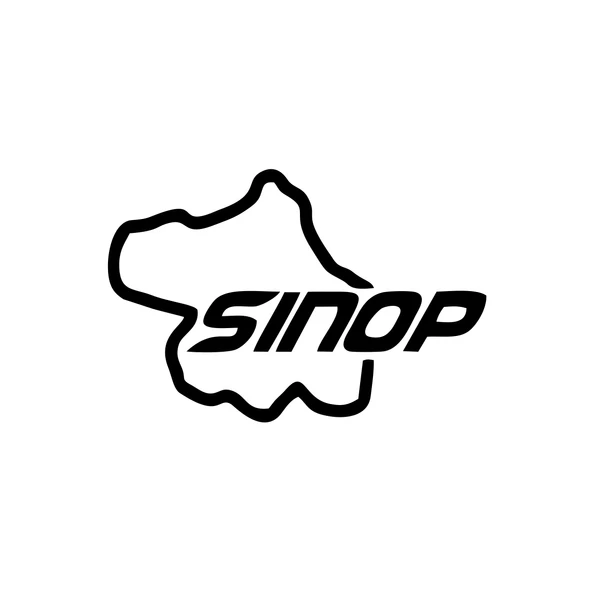 Sinop Harita Araba Sticker 17x17 Cm Siyah ürün görseli 1