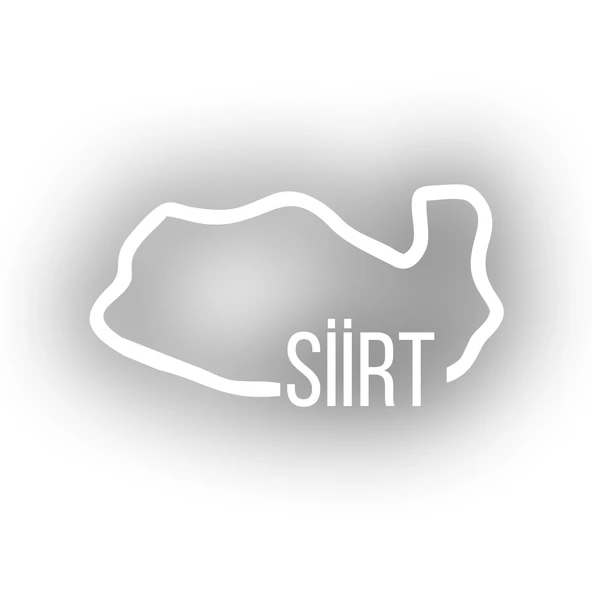 Siirt Harita Araba Sticker 17x17 Cm Beyaz ürün görseli 1