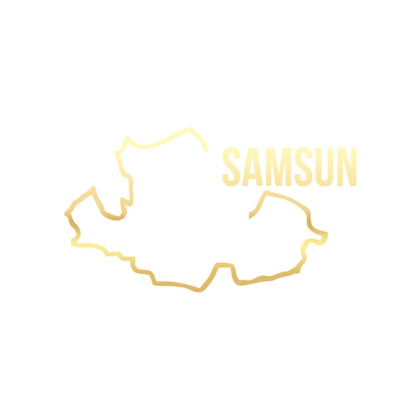Samsun Harita Araba Sticker 17x17 Cm Gold ürün görseli 1