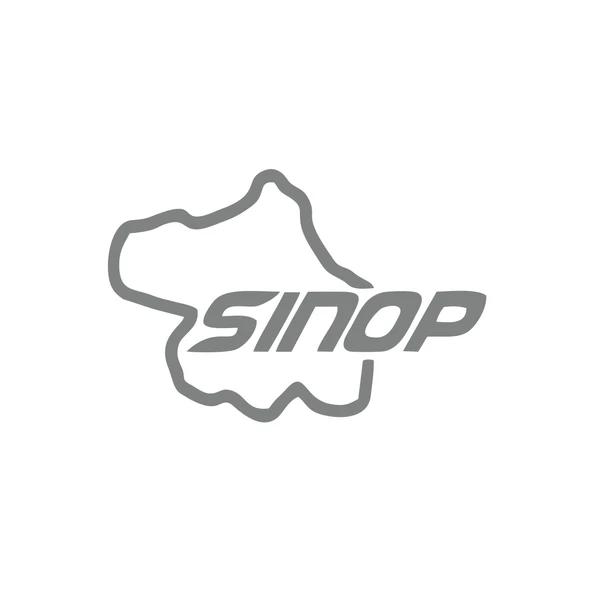 Sinop Harita Araba Sticker 17x17 Cm Gri ürün görseli 1