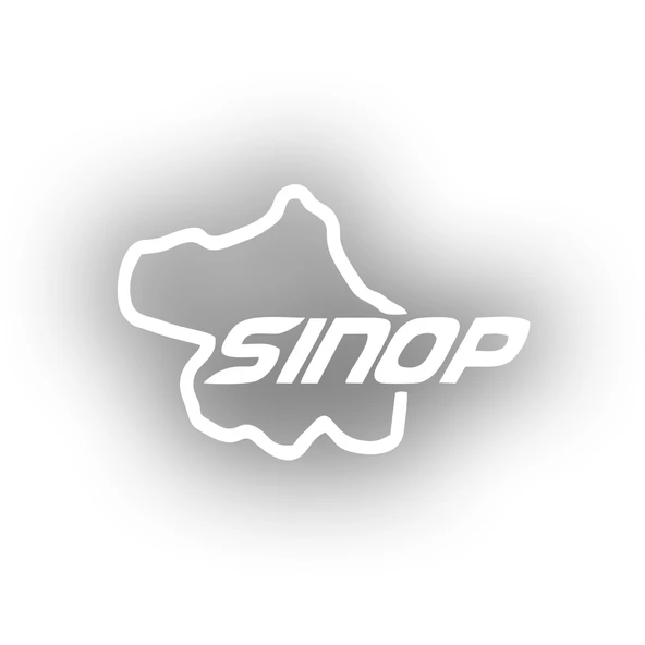 Sinop Harita Araba Sticker 17x17 Cm Beyaz ürün görseli 1