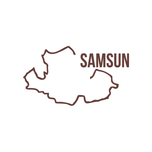 Samsun Harita Araba Sticker 17x17 Cm Kahverengi ürün görseli 1