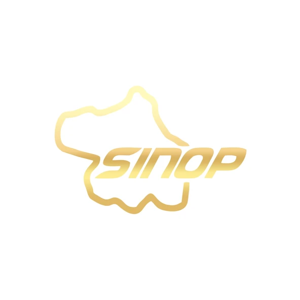 Sinop Harita Araba Sticker 17x17 Cm Gold ürün görseli 1