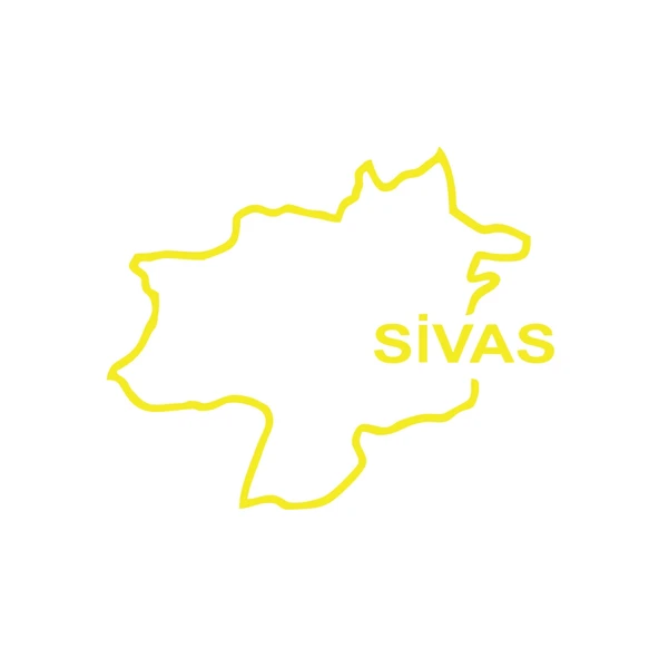 Sivas Harita Araba Sticker 17x17 Cm Sarı ürün görseli 1