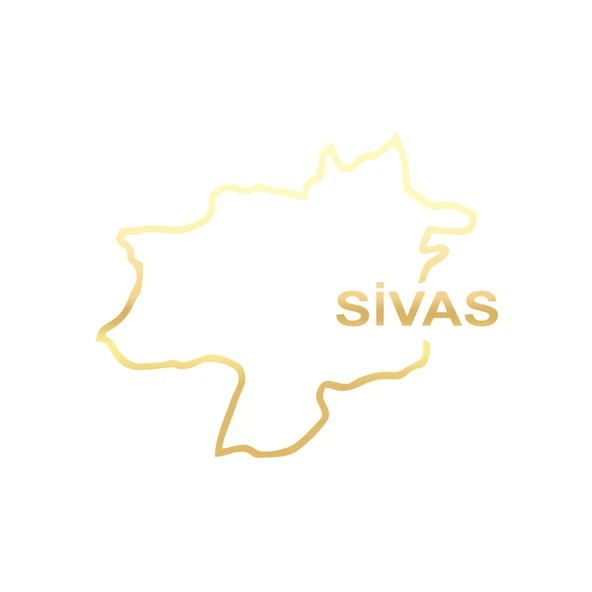 Sivas Harita Araba Sticker 17x17 Cm Gold ürün görseli 1