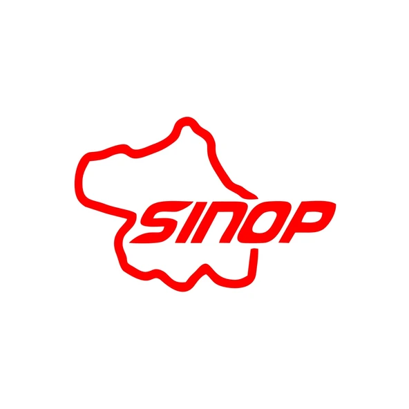 Sinop Harita Araba Sticker 17x17 Cm Kırmızı ürün görseli 1