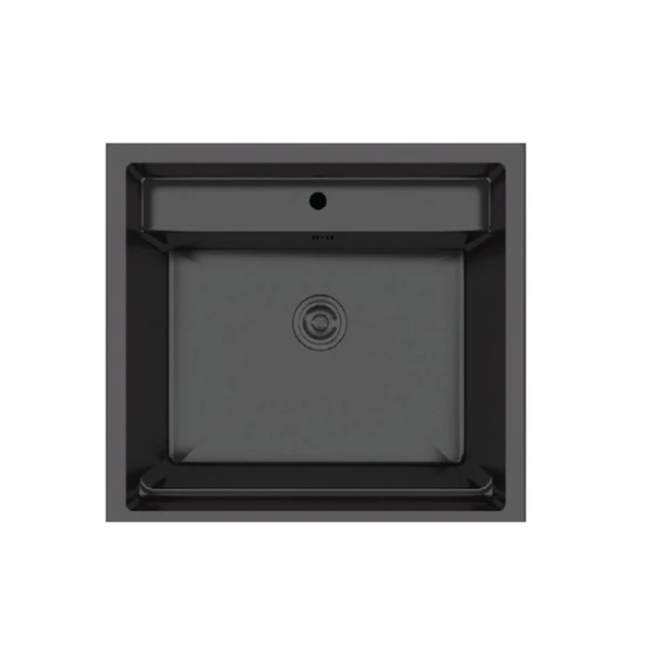 Crauf Poli 6301 PVD Füme Tek Gözlü 51x58 cm Paslanmaz Çelik Mutfak Eviyesi ürün görseli 1