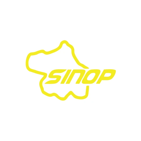 Sinop Harita Araba Sticker 17x17 Cm Sarı ürün görseli 1