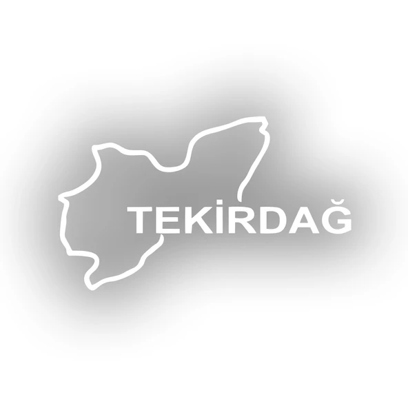Tekirdağ Harita Araba Sticker 17x17 Cm Beyaz ürün görseli 1