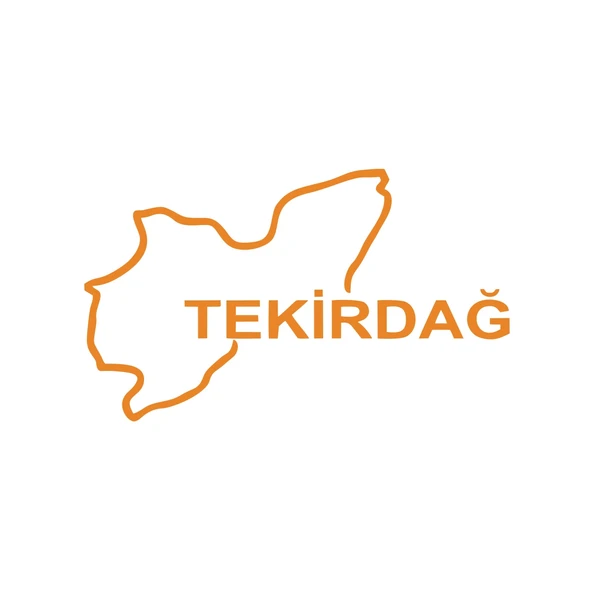 Tekirdağ Harita Araba Sticker 17x17 Cm Turuncu ürün görseli 1