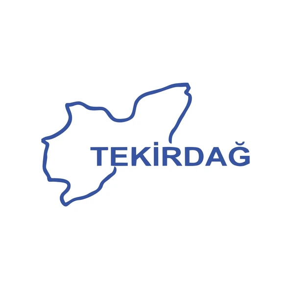 Tekirdağ Harita Araba Sticker 17x17 Cm Mavi ürün görseli 1
