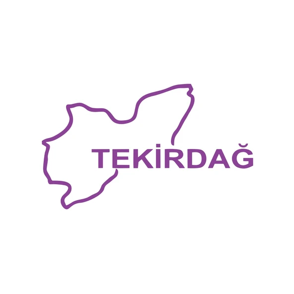 Tekirdağ Harita Araba Sticker 17x17 Cm Mor ürün görseli 1