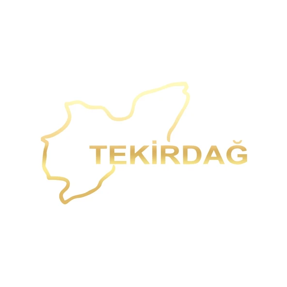 Tekirdağ Harita Araba Sticker 17x17 Cm Gold ürün görseli 1