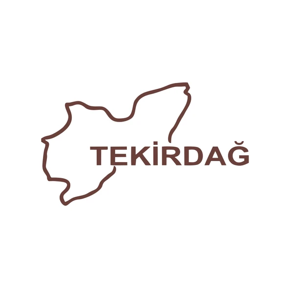 Tekirdağ Harita Araba Sticker 17x17 Cm Kahverengi ürün görseli 1