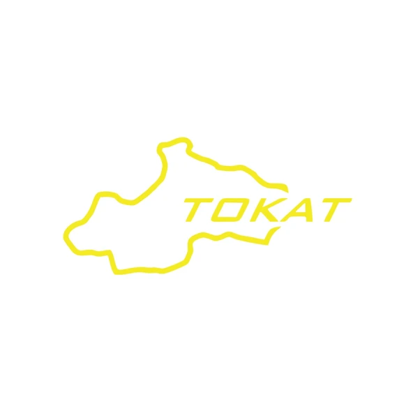 Tokat Harita Araba Sticker 17x17 Cm Sarı ürün görseli 1