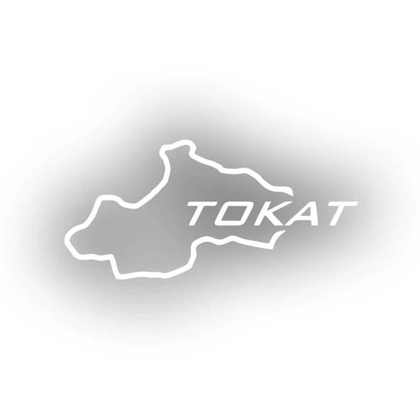 Tokat Harita Araba Sticker 17x17 Cm Beyaz ürün görseli 1