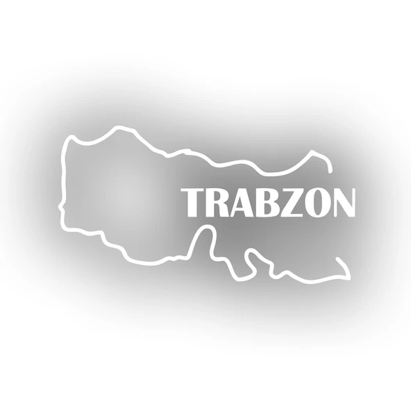 Trabzon Harita Araba Sticker 17x17 Cm Beyaz ürün görseli 1