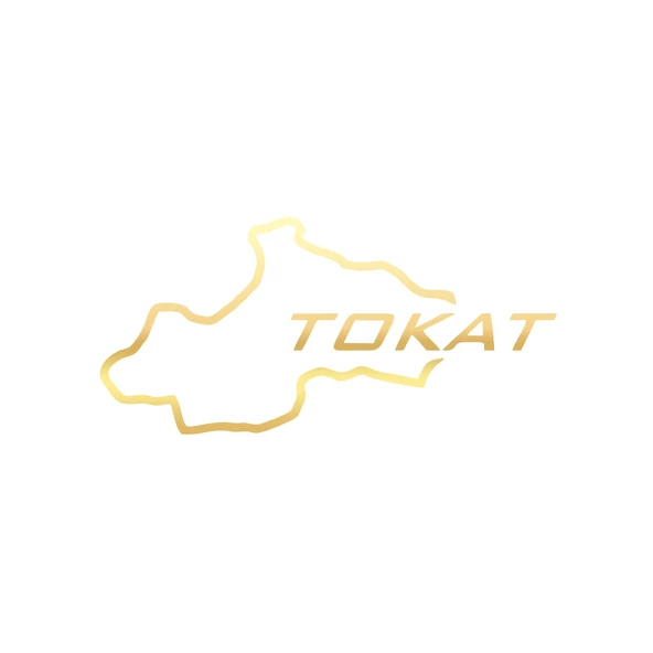 Tokat Harita Araba Sticker 17x17 Cm Gold ürün görseli 1