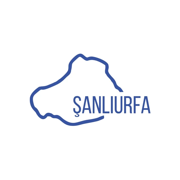 Şanlıurfa Harita Araba Sticker 17x17 Cm Mavi ürün görseli 1