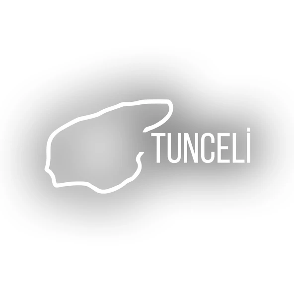 Tunceli Harita Araba Sticker 17x17 Cm Beyaz ürün görseli 1