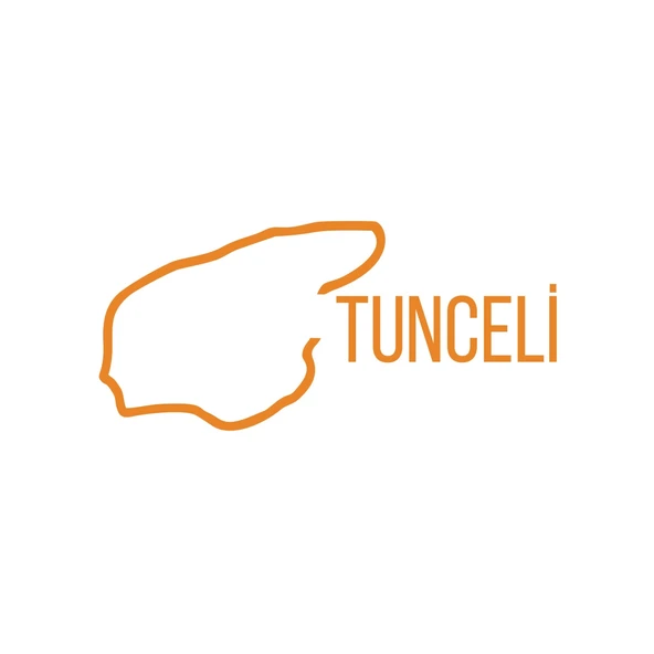 Tunceli Harita Araba Sticker 17x17 Cm Turuncu ürün görseli 1