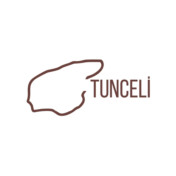 Tunceli Harita Araba Sticker 17x17 Cm Kahverengi ürün görseli 1